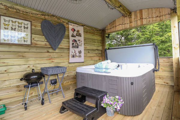 Stay in a Shepherd's Hut with hot tub in Cumbria